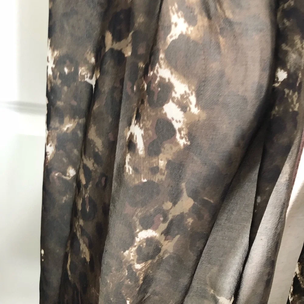 Vintage Silk Brown Animal Print Silk Scarf